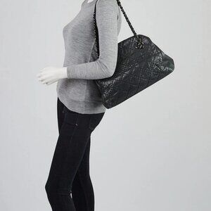 Chanel Black Iridescent Quilted Leather Just Mademoiselle Tote Bag